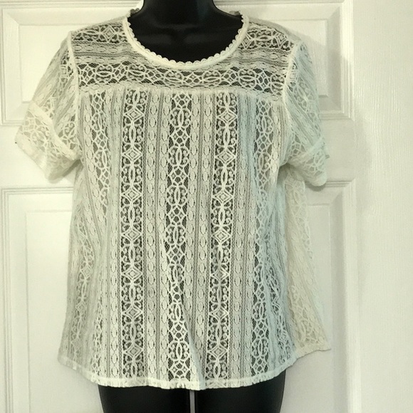 LOFT Tops - Loft White Lace Blouse